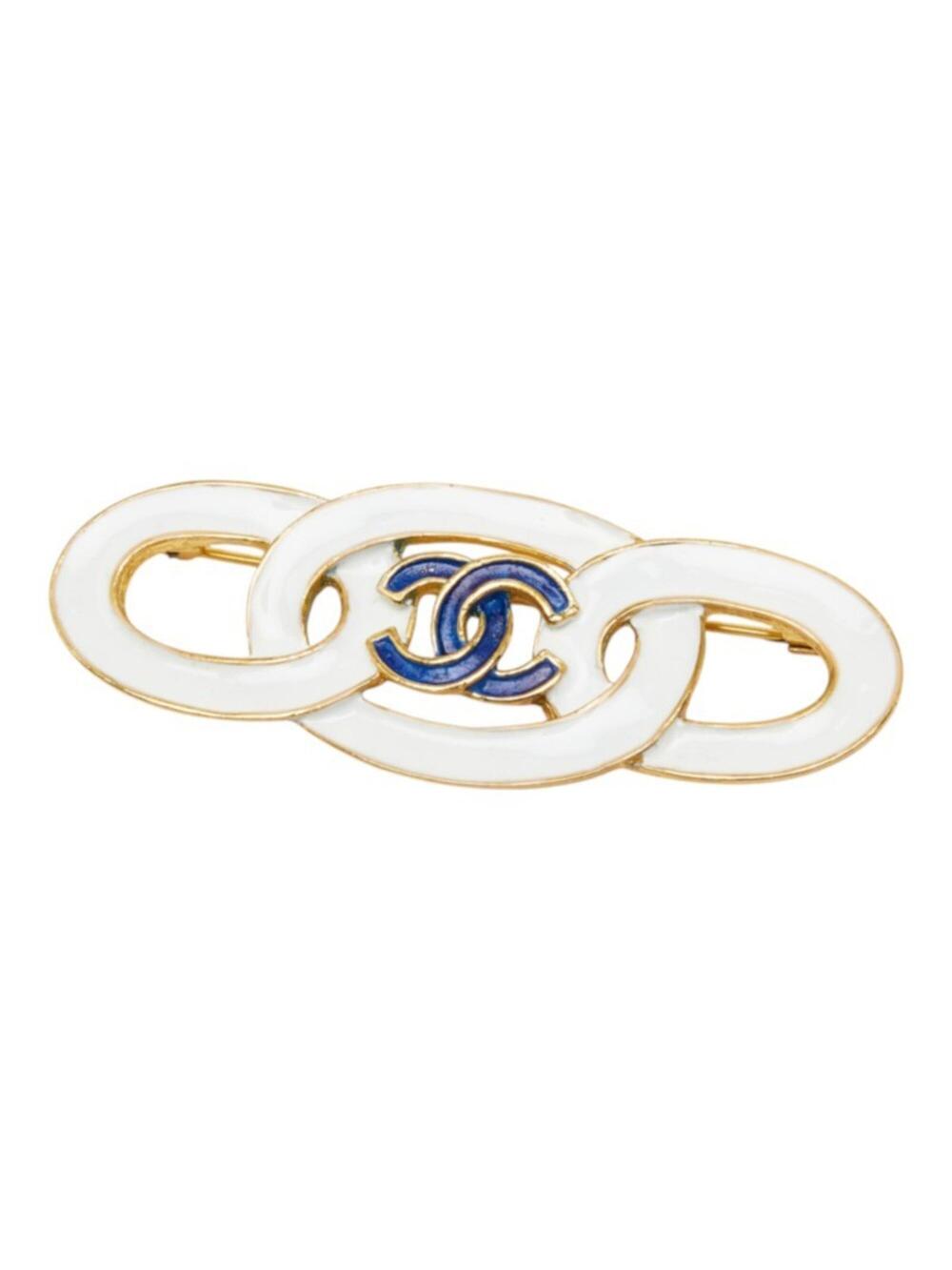 Chanel Cc Logo Brooch Gold-Tone Metal #371460C54B